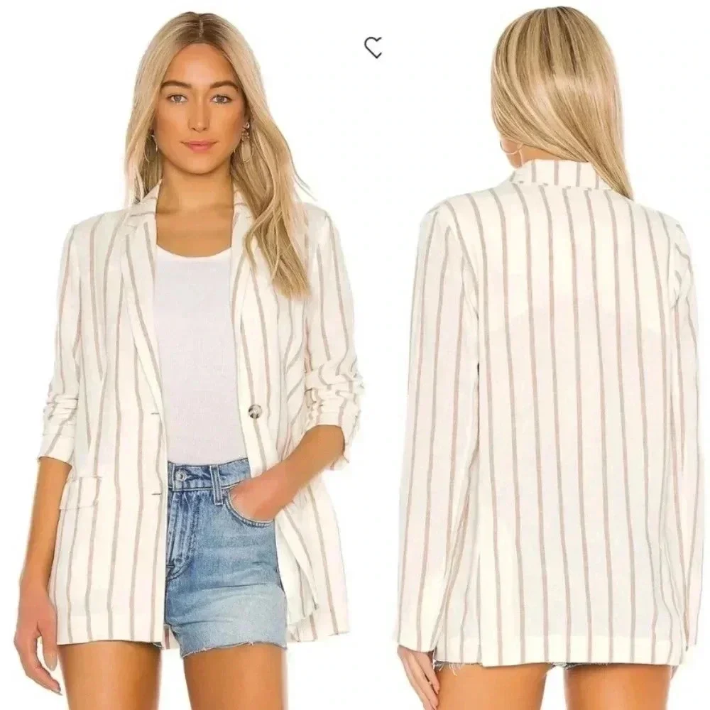 RAILS | Linen Blend Flynn Blazer in Mojave Stripe Size XS - Picture 2 of 11